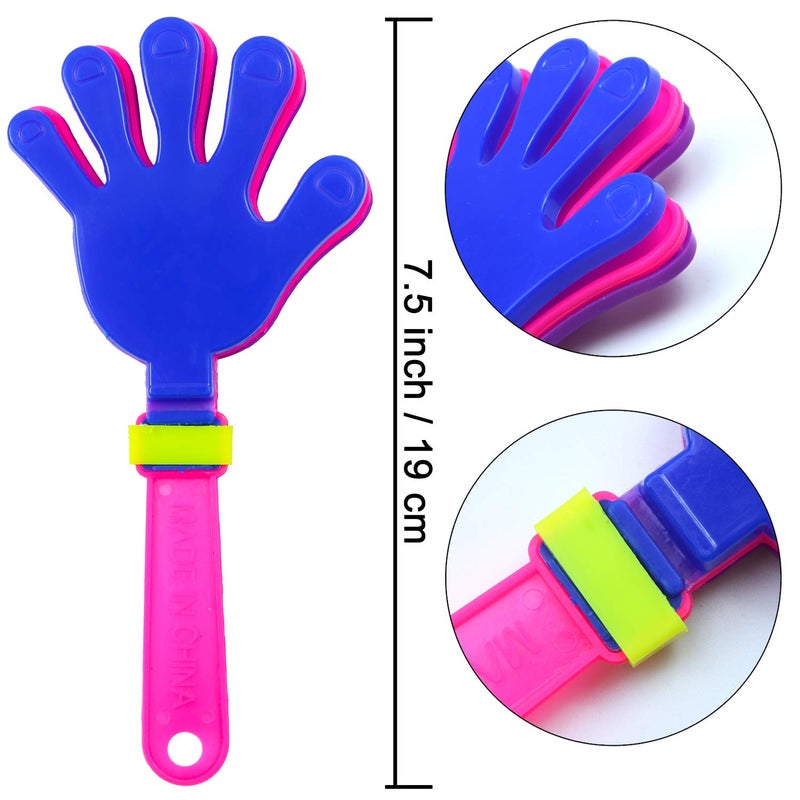 Resinta 24 Pieces Hand Clappers Plastic Noisemaker Noise Makers with Drawstring Bag for Fiesta Party Birthday Favors, 7.5 Inch - Image 3